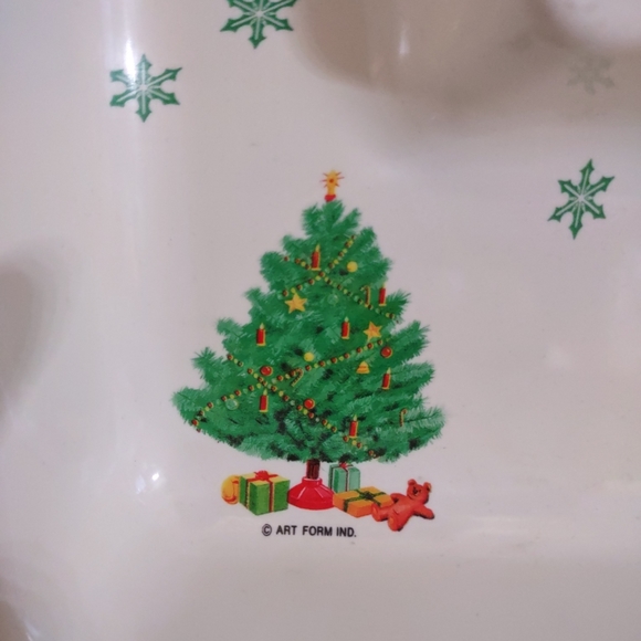 Art Form Ind Christmas Tree Chip Dip Rigid Plastic Divided Serving Tray Vintage - Picture 6 of 13